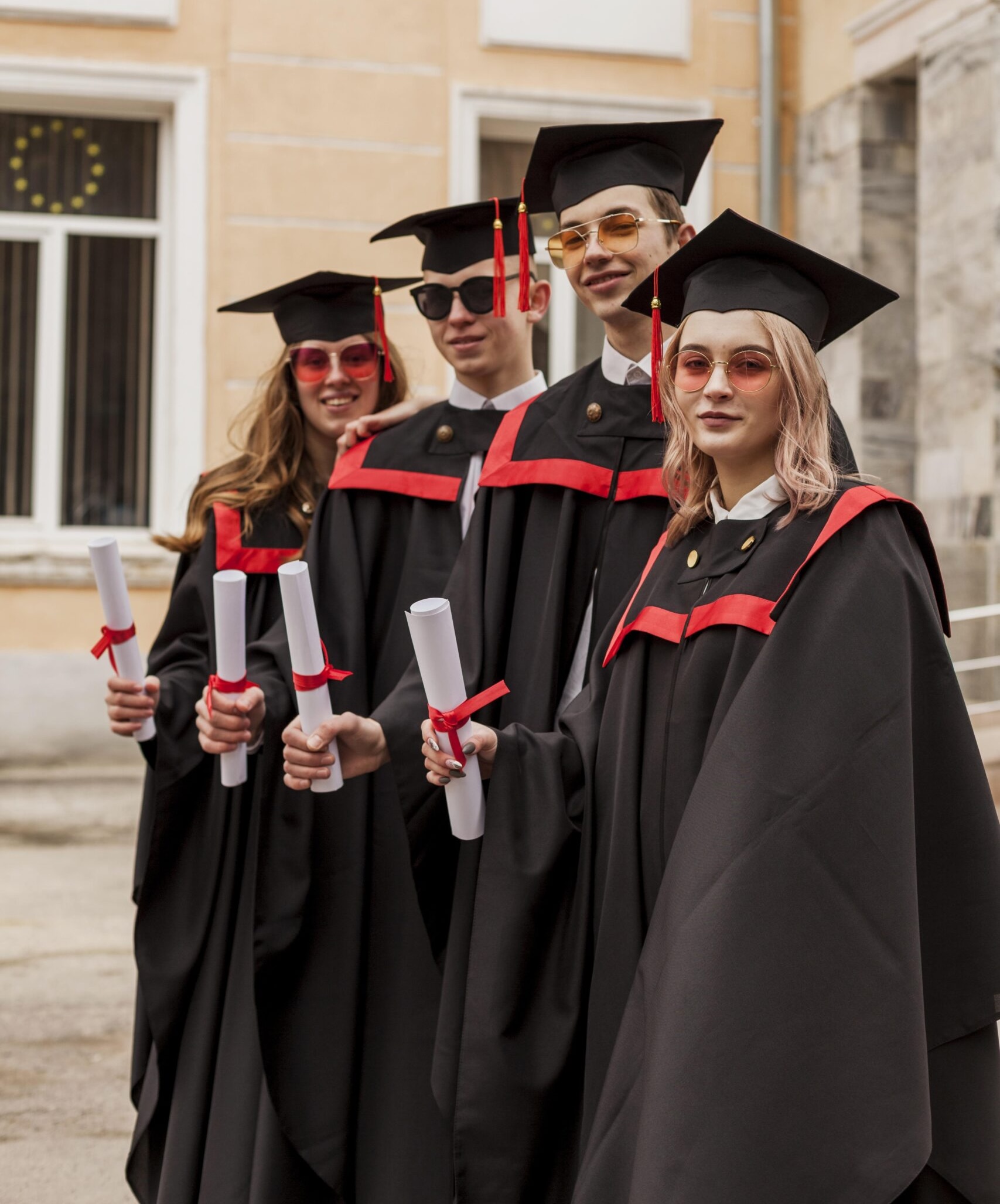 Graduated students celebrating
